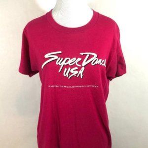 1980s Pink Super Dance USA T Shirt Size Medium